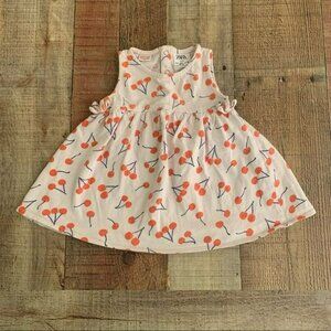 Zara girls size 6-9 months cherry print short sleeve dress